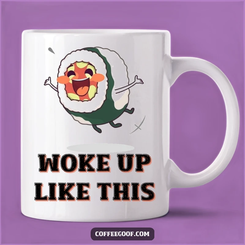 Funny Sushi Roll Spin Mug: Wobbly Dance, Perfect Funny Gift for Foodies