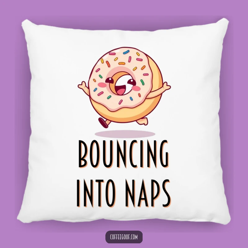 Comfy Funny Hopping Donut Pillow - Hilarious Decor for Sweet Spaces