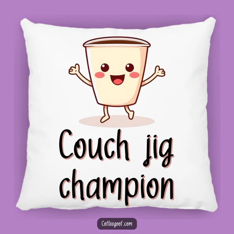 Funny Coffee Pillow: Jiggling Cup, Soft and Hilarious Comfort Cushion