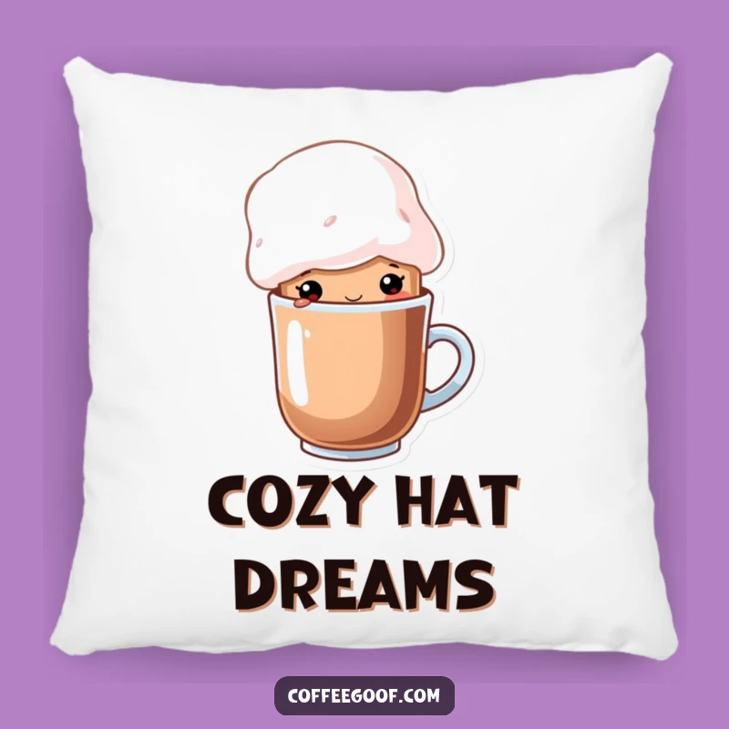 Funny Cocoa Marshmallow Hat Pillow - Cozy Cartoon Character Cushion Gift