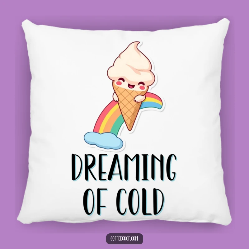 Funny Ice Cream Rainbow Pillow: Cozy Comfort with Sweet Dreams, Perfect Gift