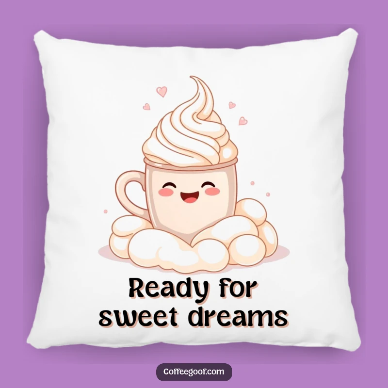 Funny Cocoa Mug Cannonball Pillow: Cozy Whipped Cream Accent, Comfort Gift