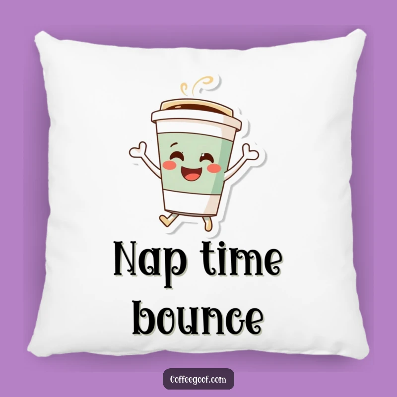 Funny Coffee Cup Pillow: Cheerful Bouncing Character Comfort, Cozy & Hilarious, Perfect Funny Gift!