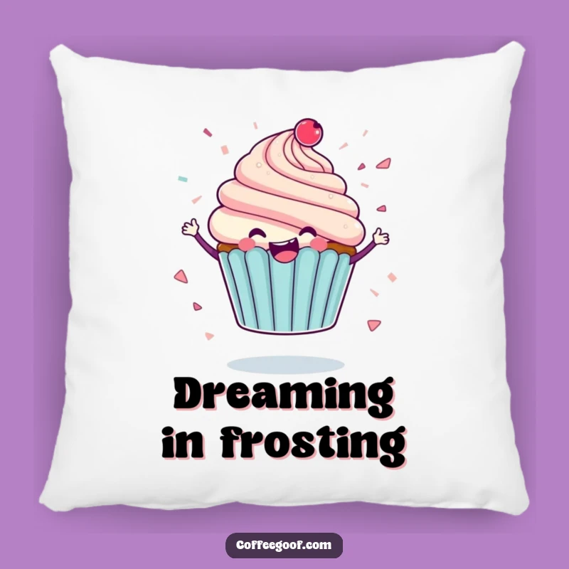 Funny Cupcake Pillow: Soft Icing Confetti Delight, Perfect Humorous Accent