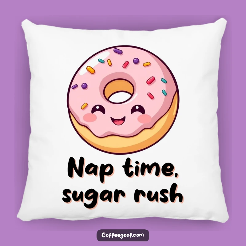 Funny Donut Pillow: Soft Smiling Sprinkles Design, Comfy Decorative Gift