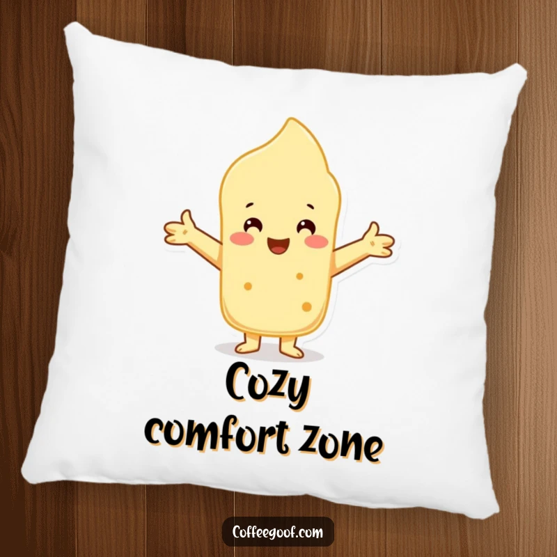 Funny Scone Pillow showing a welcoming character offering a warm embrace, perfect for cozy comfort.
