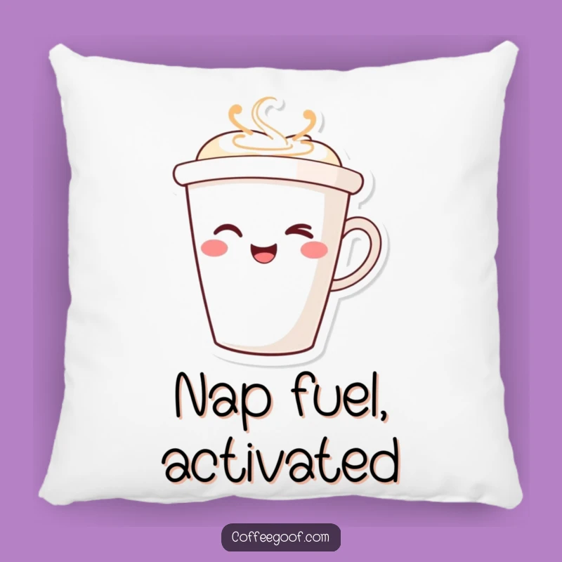 Funny Winking Coffee Cup Pillow: Cozy & Playful Accent for Sofa or Bed