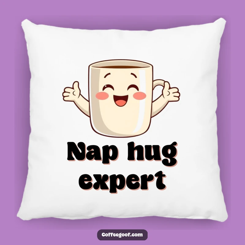 Funny Pillow: Cozy Coffee Mug Hug Design, Soft Cushion, Perfect Funny Gift for Comfort