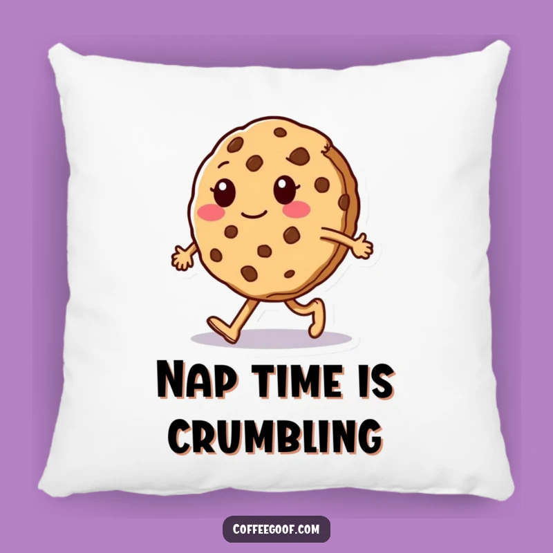 Funny Cookie Walk Pillow: Cozy Silly Character Accent, Comfort Gift