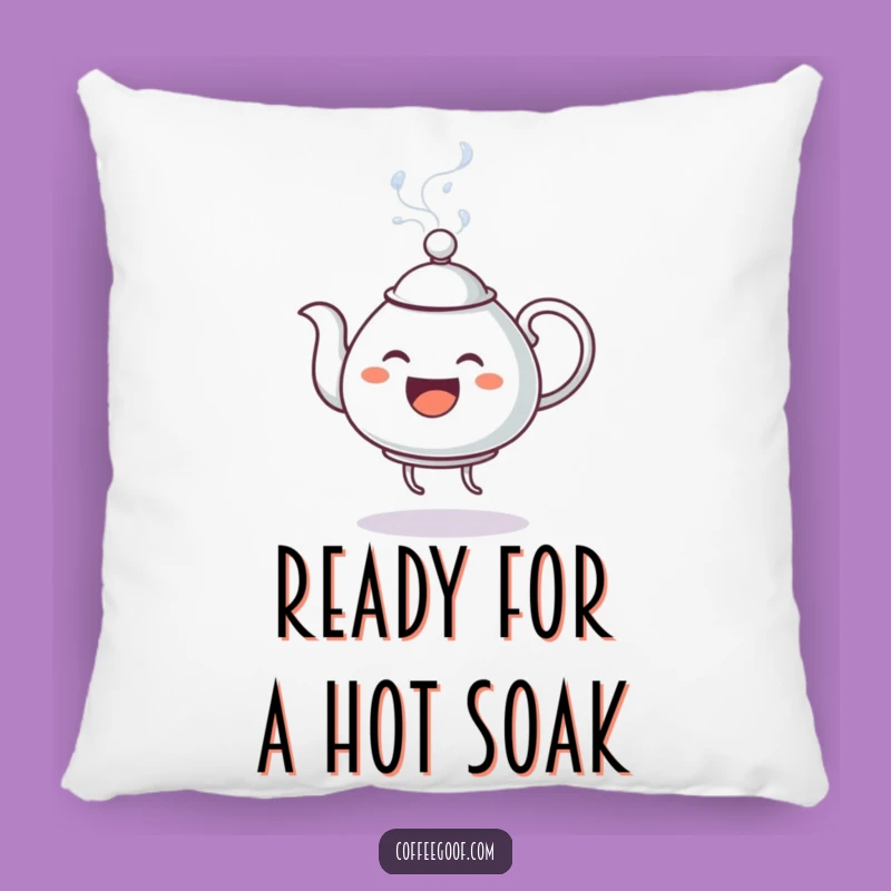 Funny Dancing Teapot Pillow: Cozy Steamy Water Character Accent, Gift