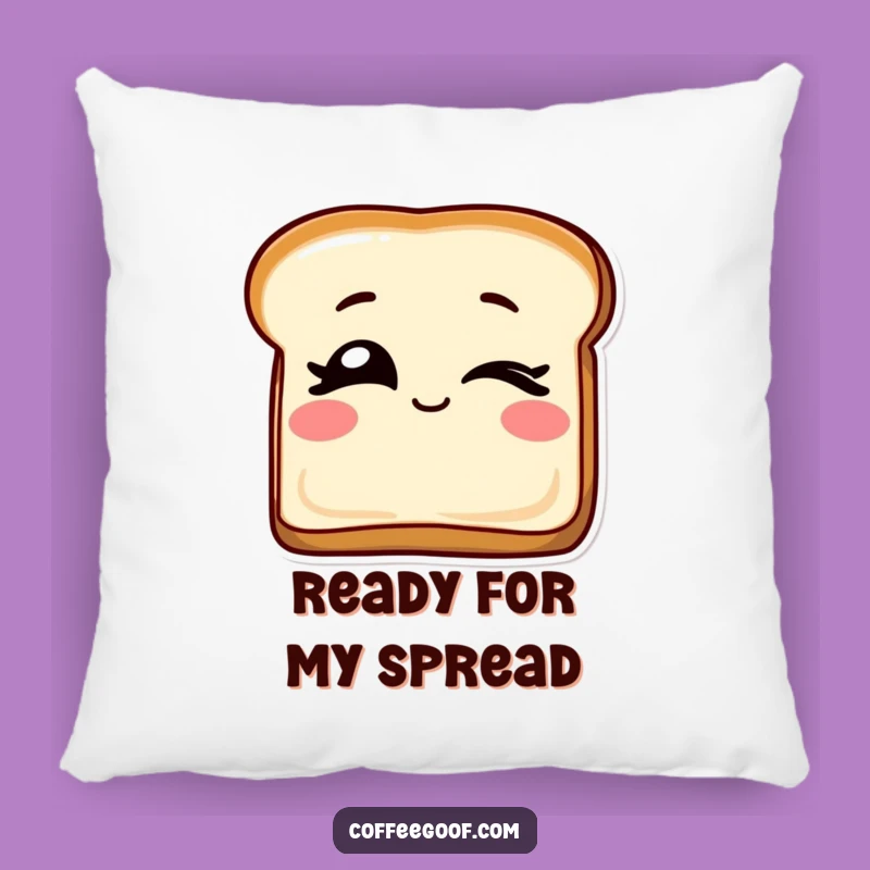 Cozy Funny Winking Toast Pillow: Snuggle Up with this Cheeky Breakfast Pal
