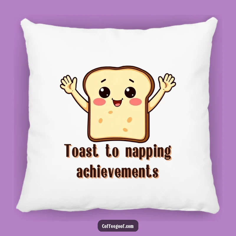 Funny Toast Waving Pillow: Soft Breakfast Design, Perfect Comfort Gift!