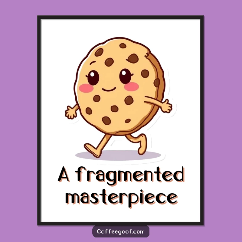 Funny Cookie Walk Digital Art: Silly Character Artwork, Instant Gift