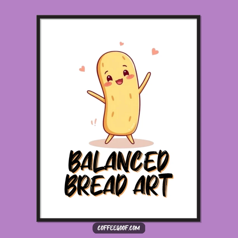 Funny Baguette Balance Art Print: Instant Culinary Charm, Printable Gift