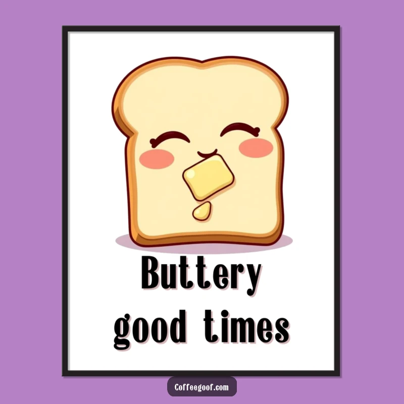 Funny Toast Digital Art: Winking Butter Print for Hilarious Decor Gift