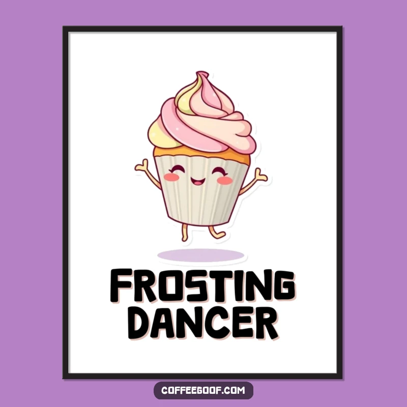Funny Dancing Cupcake Digital Art - Hilarious Instant Download for Sweet Spaces