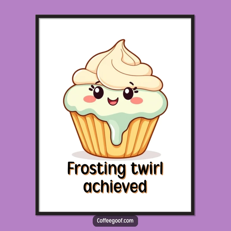 Funny Dancing Cupcake Digital Art - Melting Frosting Print