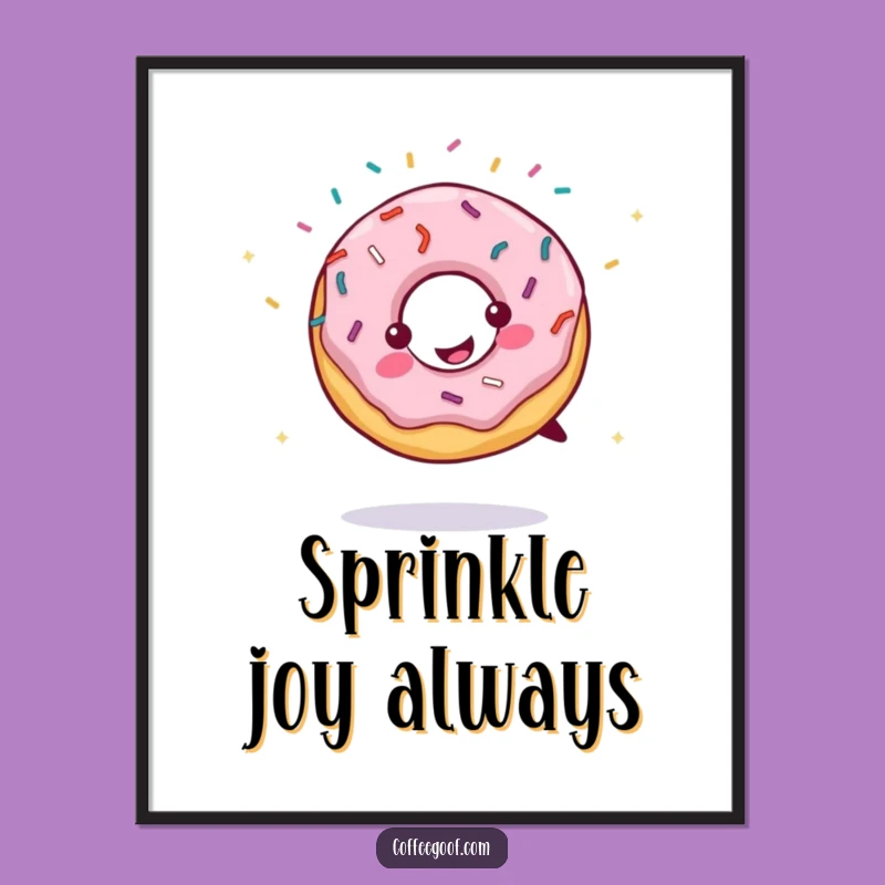 Funny Digital Art: Cartwheeling Donut Illustration, Instant Download, Terrific Funny Gift