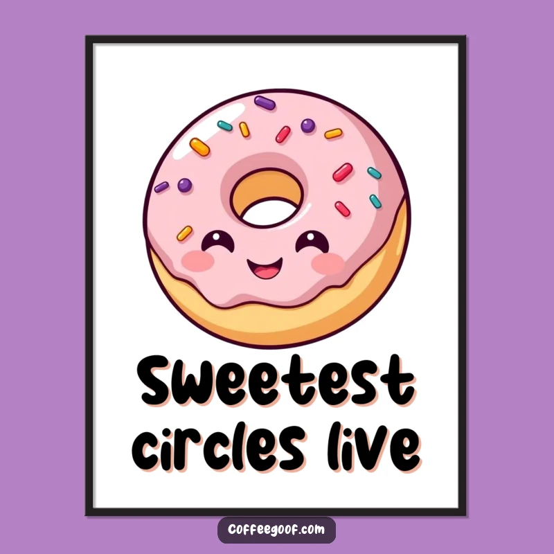 Funny Donut Digital Art: Smiling Sprinkles Graphic, Instant Sweet Gift