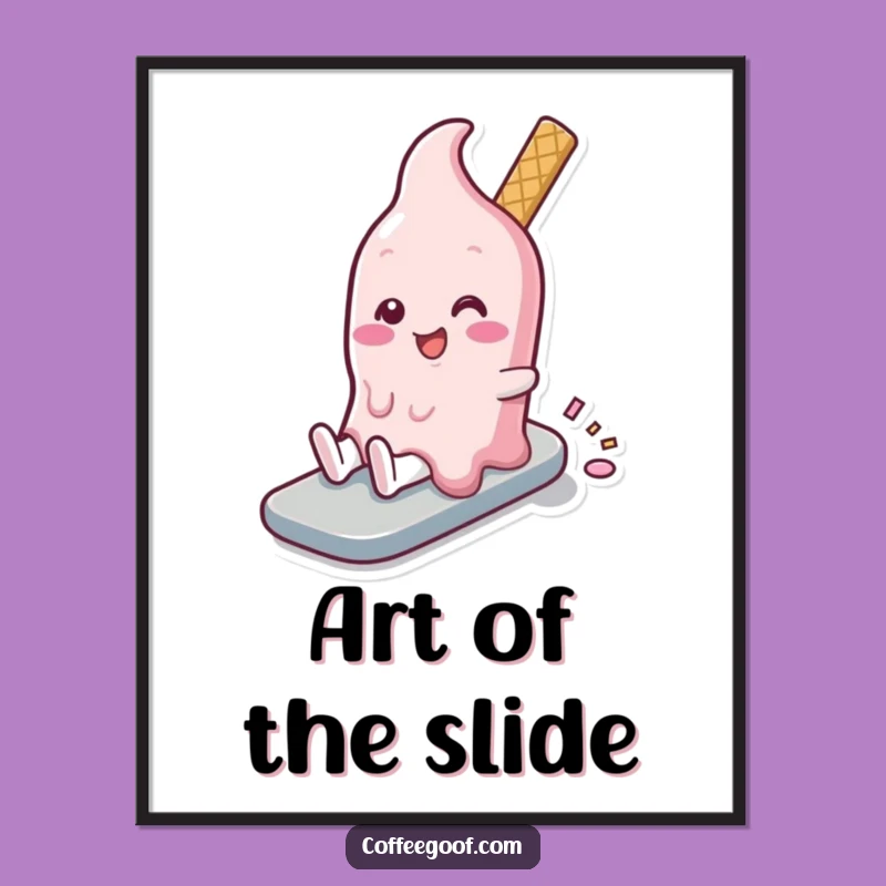 Funny Melting Ice Cream Digital Print: Instant Sweetness and Humor for Your Space!