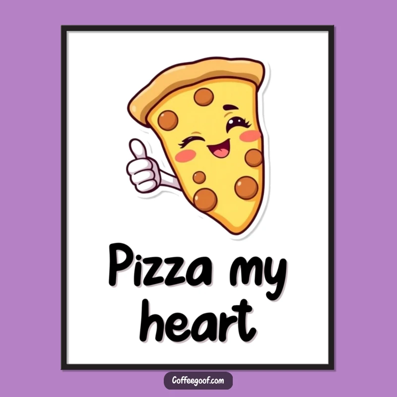 Funny Pizza Digital Art: Instant Cheesy Smile for Your Walls