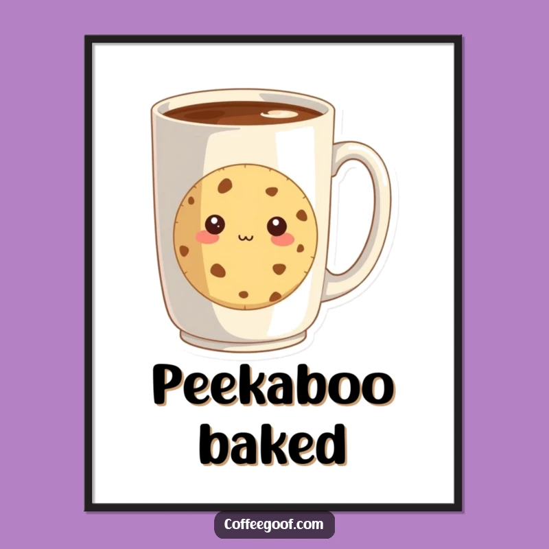 Funny Shy Cookie Digital Art: Instantly Download Sweet Wall Art