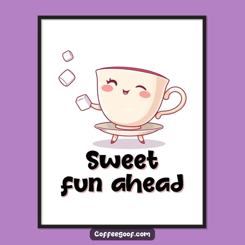 Funny Teacup Digital Art: Winking Juggler, Instant Playful Decor & Whimsical Gift