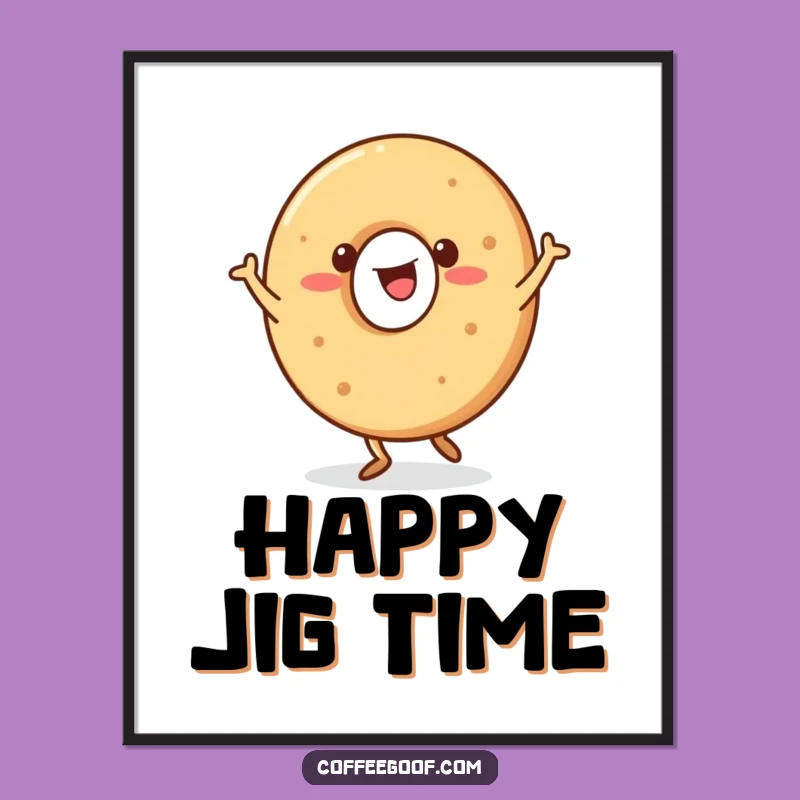 Funny Bagel Digital Art: Happy Jig, Instant Cheerful Decor & Fun Gift