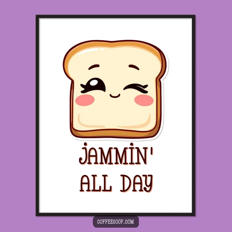 Funny Winking Toast Digital Art: Instantly Download Playful Breakfast Wall Art