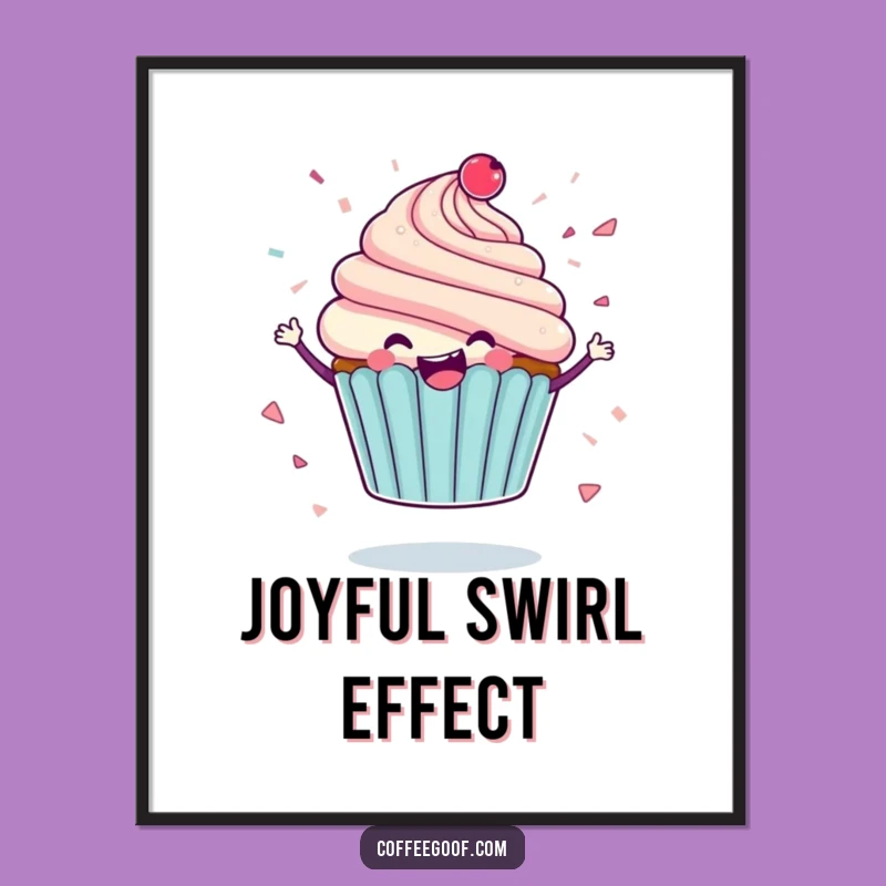Funny Cupcake Digital Print: Icing Confetti Joy, Perfect Humorous Decor