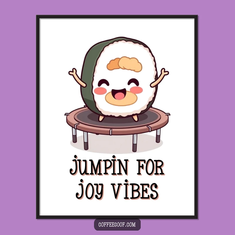 Funny Sushi Roll Trampoline Digital Art: Instant Bounce Decor, Perfect Art Gift!