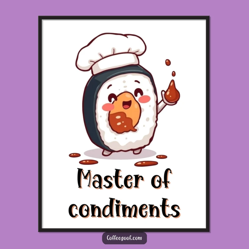 Funny Sushi Chef Roll Digital Art - Hilarious Culinary Decor for Walls