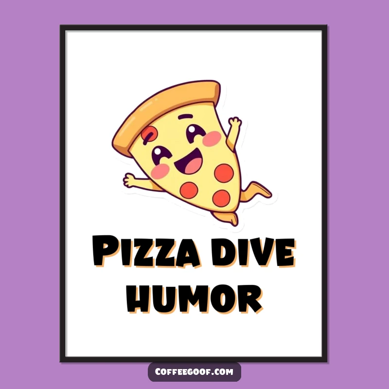 Funny Pizza Dive Digital Art - Hilarious Instant Download for Foodie Walls