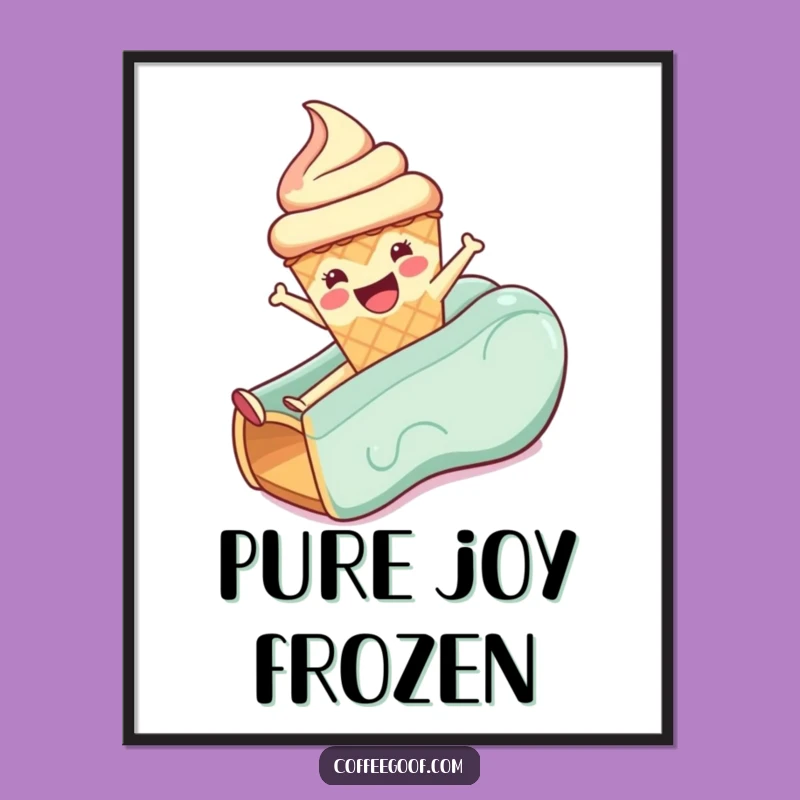 Funny Ice Cream Cone Digital Art - Instant Joyful Slide Decor!