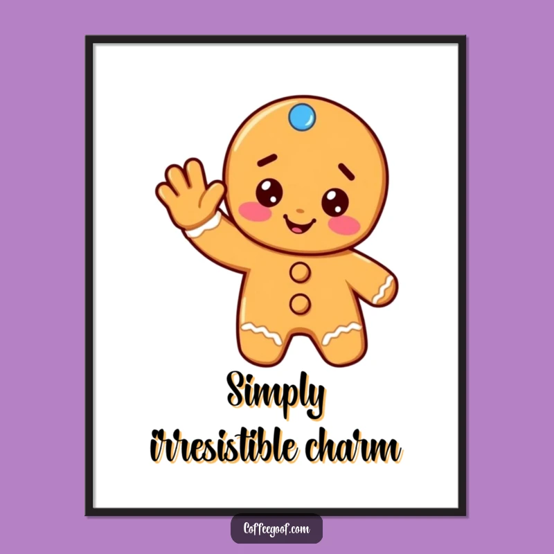 Funny Gingerbread Digital Art: Instant Holiday Cheer Print