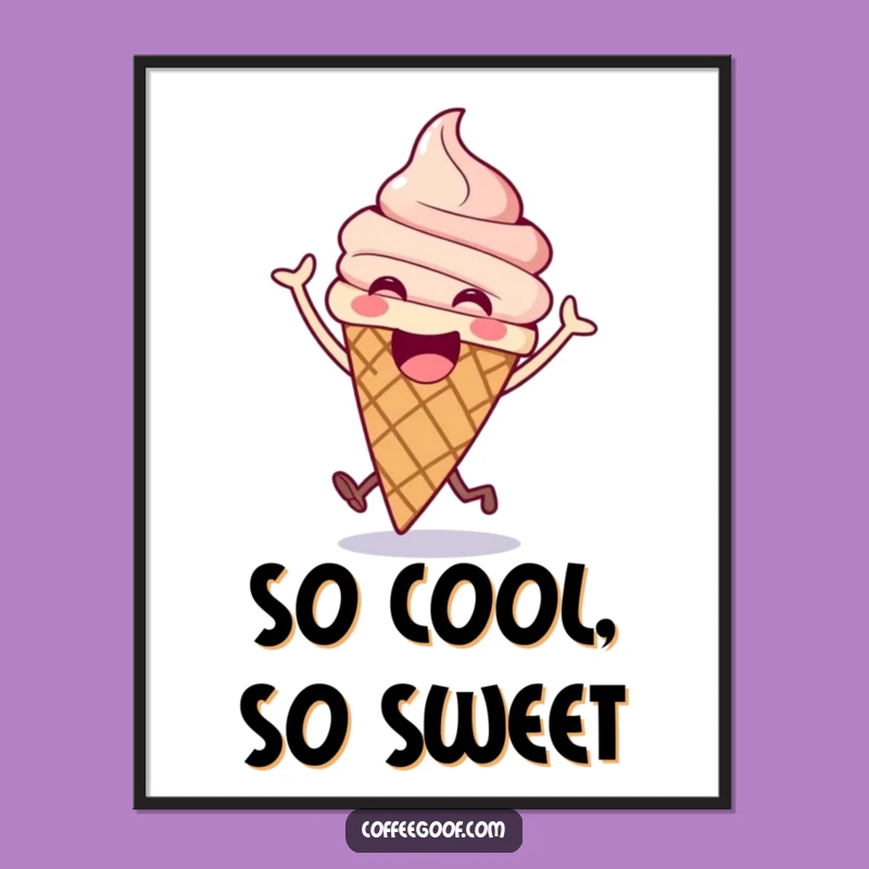 Funny Ice Cream Digital Art: Instant Joyful Cone Decor