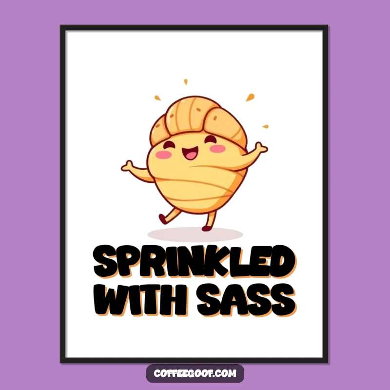 Funny Croissant Jig Digital Art: Instantly Download Joyful Pastry Wall Art