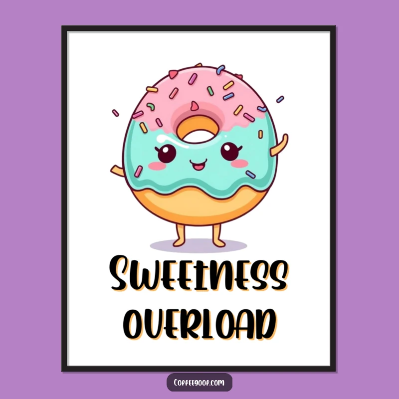 Funny Donut Digital Art: Dancing Sprinkles, Sweet Instant Download Humorous Gift
