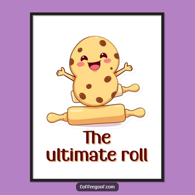 Funny Cookie Rolling Pin Digital Art - Instant Baking Wall Decor