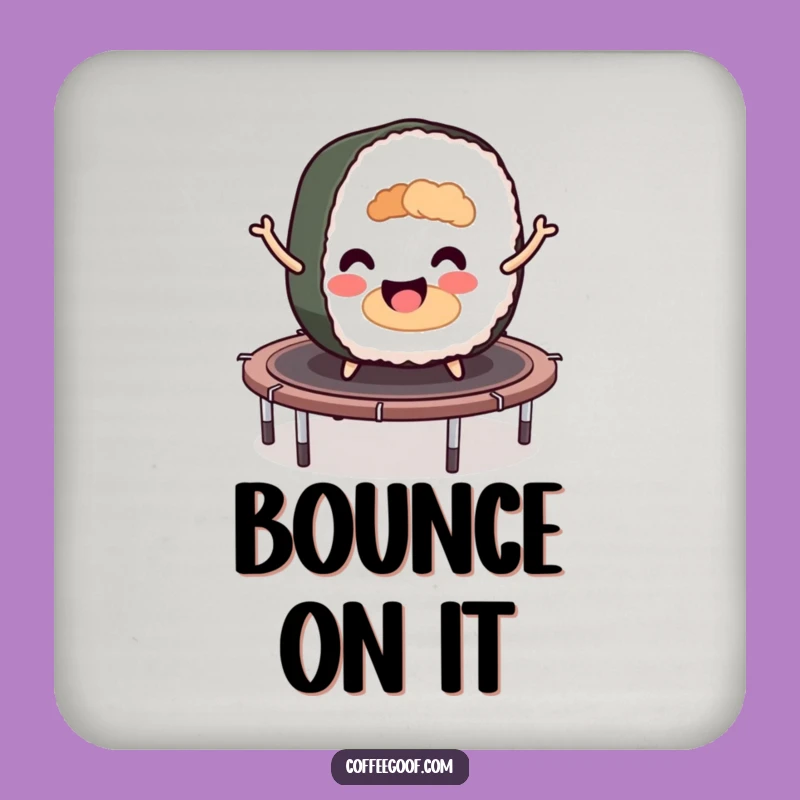Funny Sushi Roll Trampoline Coaster: Protect Surfaces with Bounce, Perfect Bar Gift!