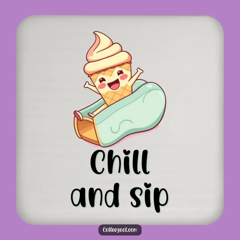 Funny Ice Cream Cone Coaster - Protect surfaces with a Joyful Slide!