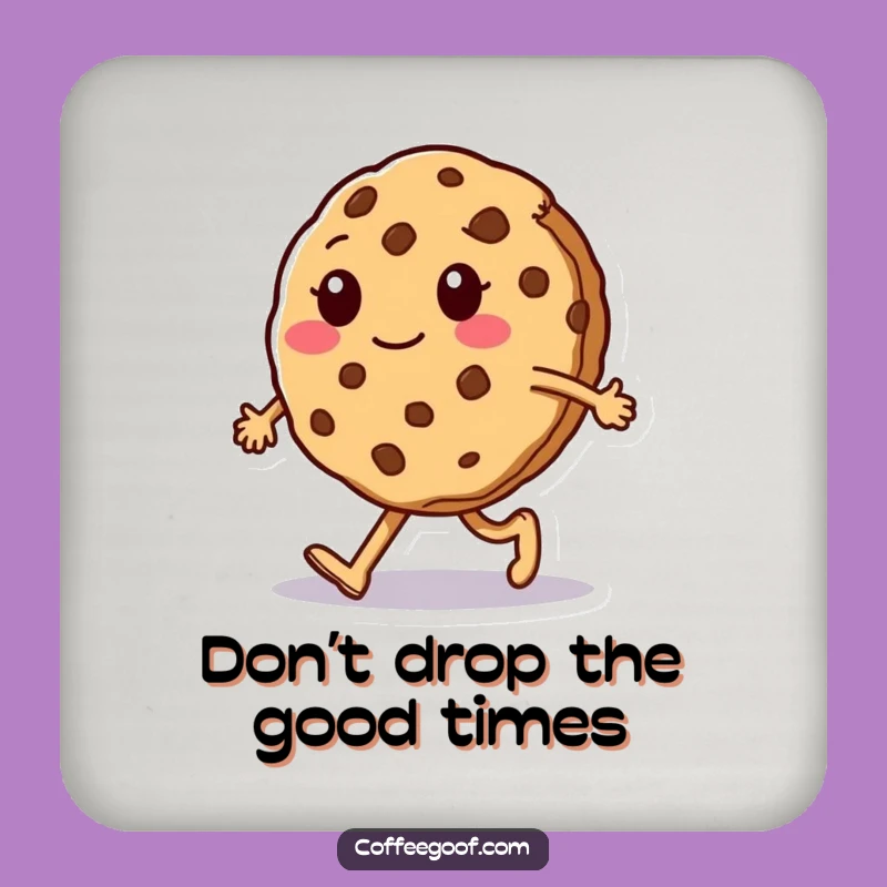 Funny Cookie Walk Drink Coaster: Silly Character Protection, Bar Gift
