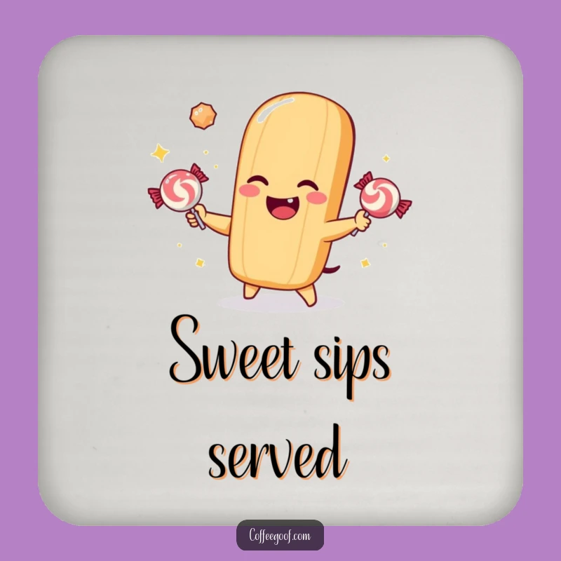 Funny Baguette Juggling Candy Coasters: Protect Surfaces with Sweet Style!