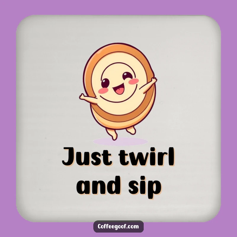 Funny Cinnamon Roll Spin Coaster - Protect Surfaces with Sweet Charm