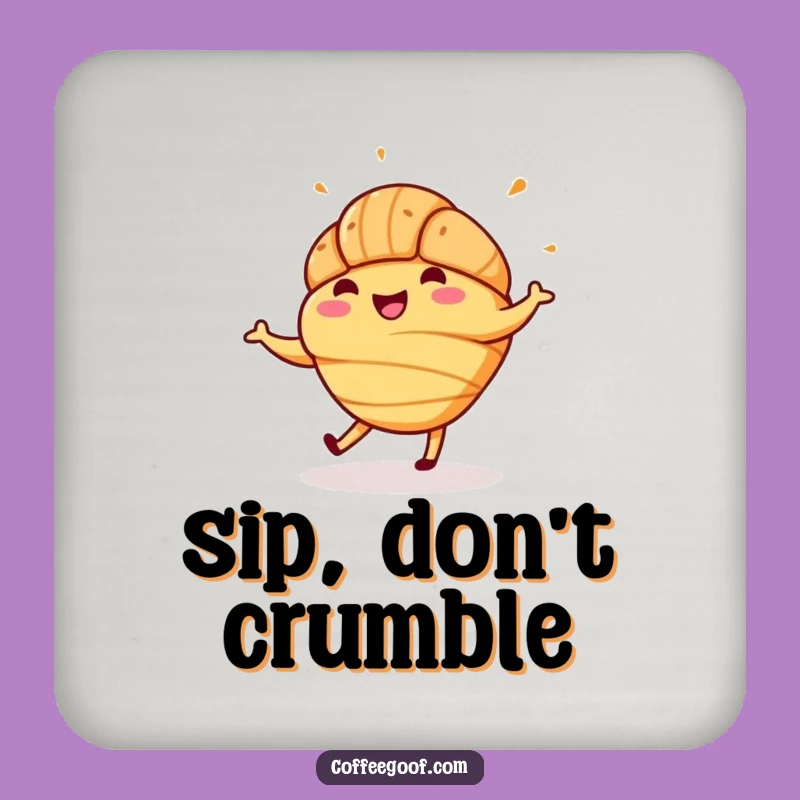 Funny Croissant Jig Drink Coaster: Protect Surfaces with Pastry-Powered Merriment