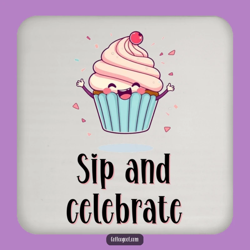Funny Cupcake Coaster: Icing Confetti Protection, Perfect Humorous Tableware