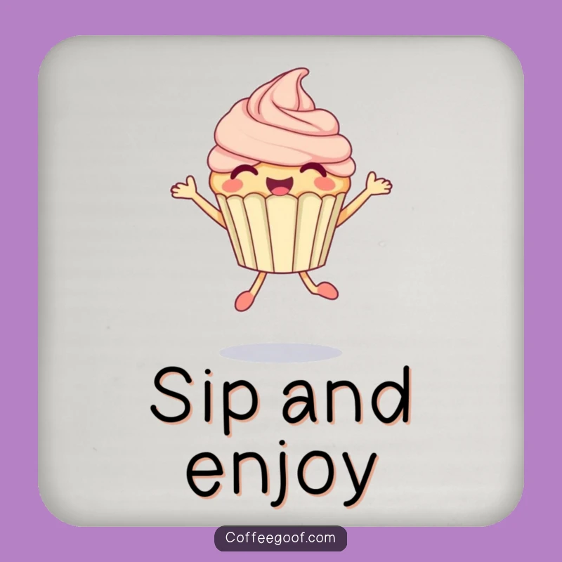 Funny Cupcake Jump Coasters: Protect Surfaces with Sweet Charm, Gift Set