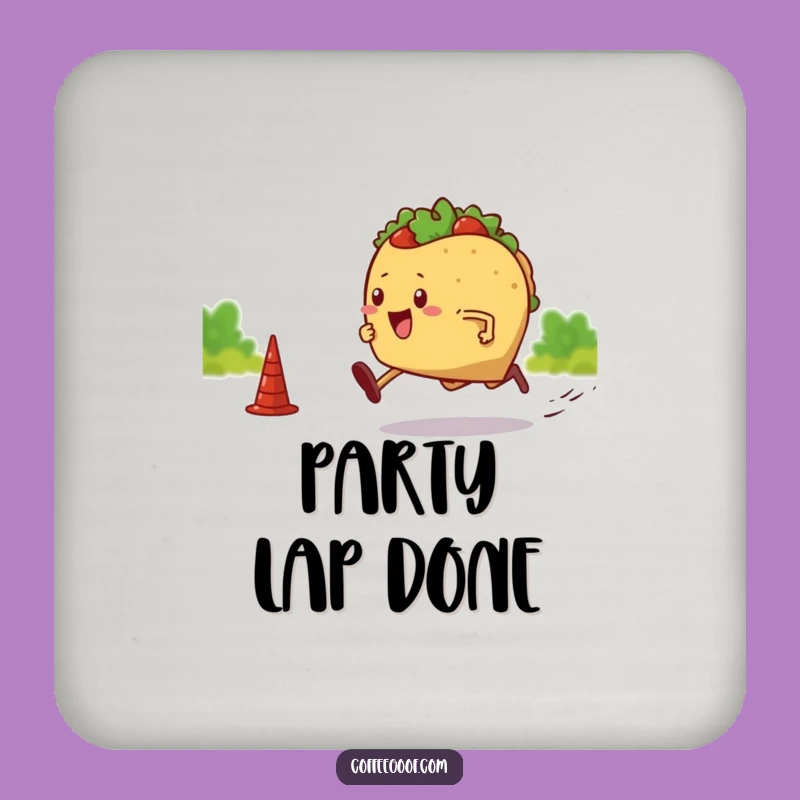 Funny Drink Coasters: Sprinting Taco Set, Table Protection, Unique Funny Gift