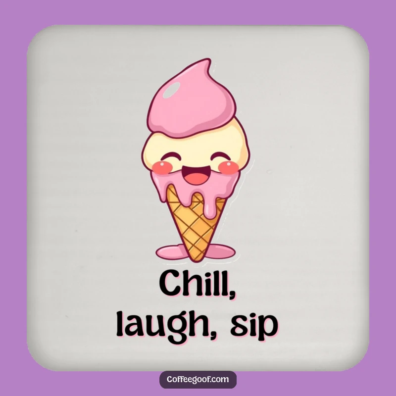Funny Giggling Ice Cream Coaster - Sweet Protection, Perfect Funny Gift
