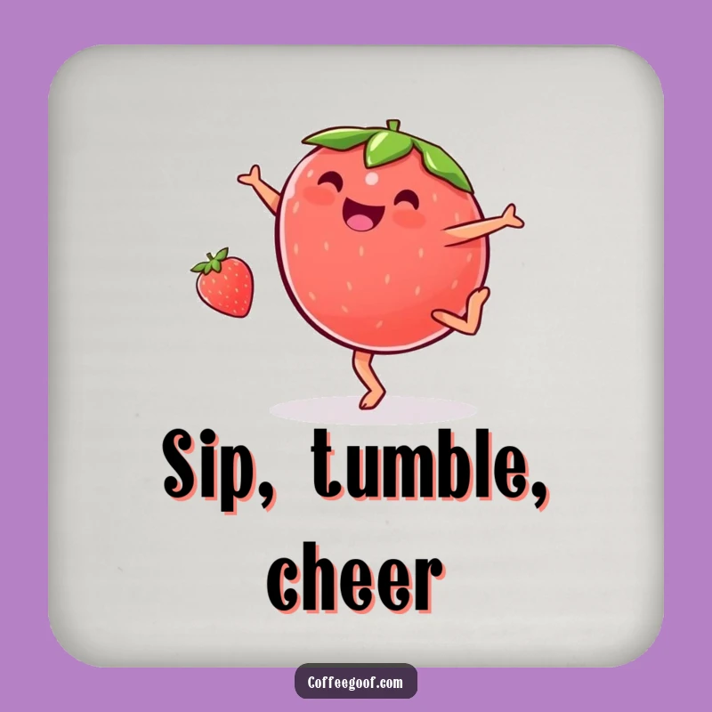 Funny Strawberry Cartwheel Coaster - Fruity Protection, Perfect Funny Gift